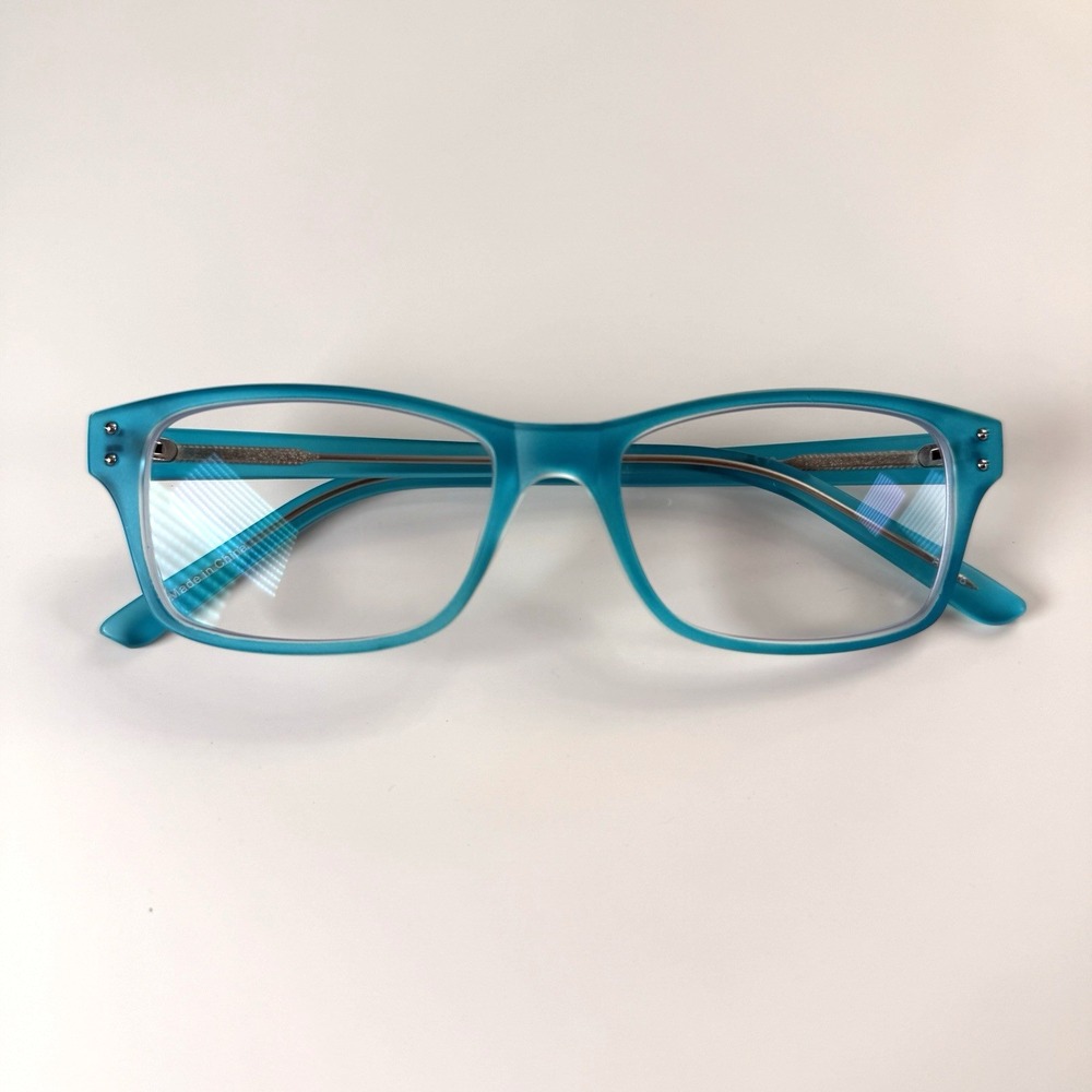 Zenni 124516 Azure Rectangle Eyeglasses Frame Only‎ 51-17-141 Blue Full Rim